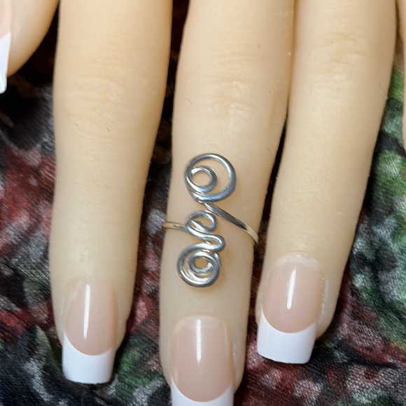 Sterling Silver Toe Ring- Adjustable Toe Ring- Unique- Midi/Knuckle Ring- Fs#33 - Picture 2 of 11